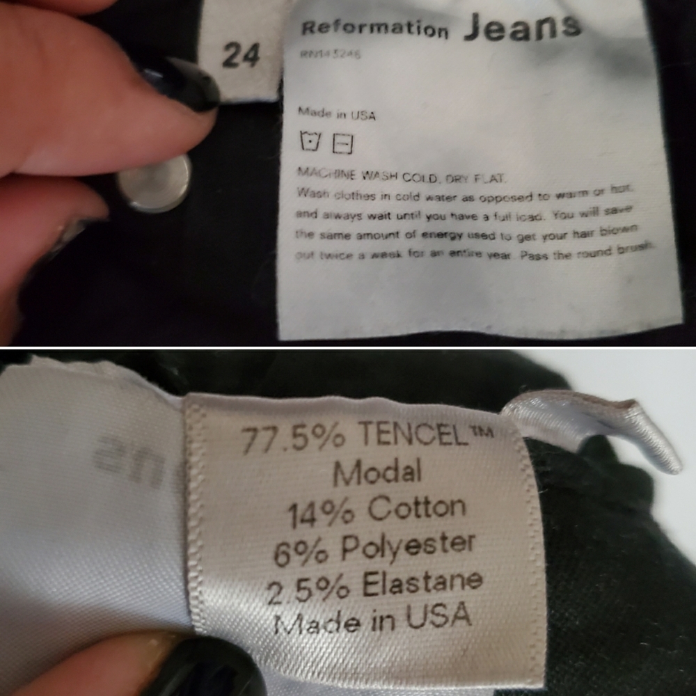 Reformation High & Skinny Cropped Black Jeans Rocker Boho High Waisted NWOT - Picture 6 of 6